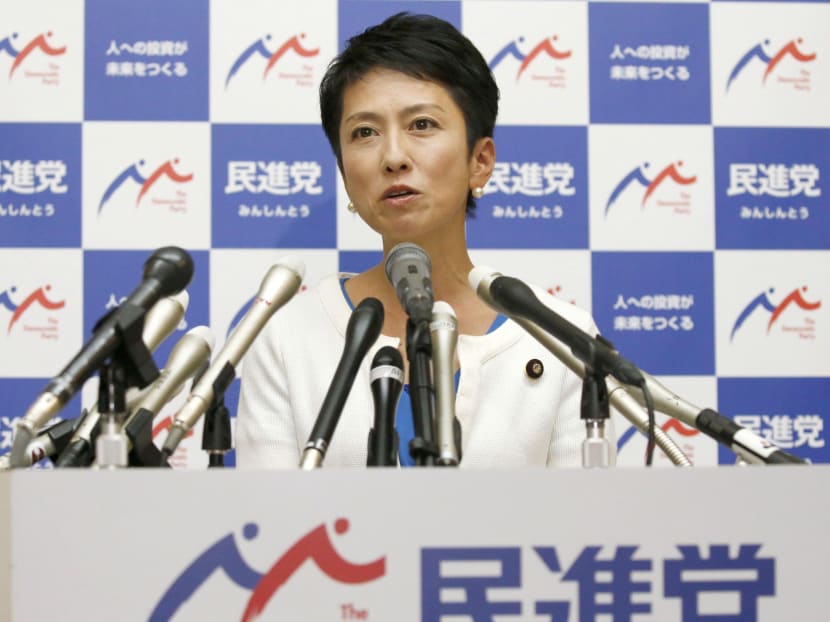 Japan's main opposition Democratic Party leader Renho speaks during a press conference at parliament in Tokyo Thursday, July 27, 2017. Photo: AP