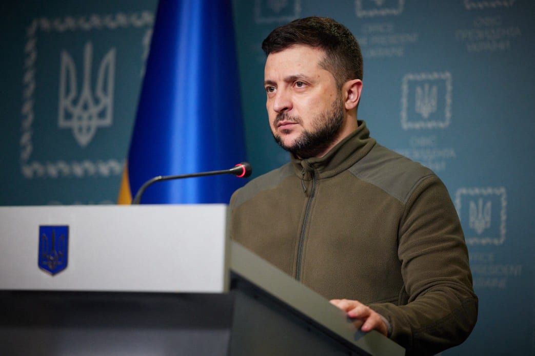 Ukrainian President Volodymyr Zelenskyy (pictured) has made surprise virtual appearances in other high-profile events, including the Cannes film festival, the Grammy music awards in April and Qatar's Doha Forum. Ukrainian President Volodymyr Zelenskyy (pictured) has made surprise virtual appearances in other high-profile events, including the Cannes film festival, the Grammy music awards in April and Qatar's Doha Forum.