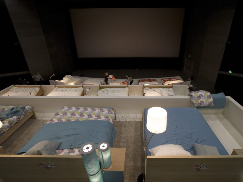 Movie slumber party as beds replace theatre seats