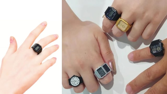 Casio迷你版的经典手表　直接佩戴指间超可爱