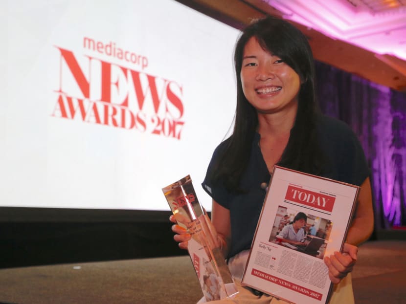 Ms Kelly Ng, 28, said pushing herself to get stories helped develop the ‘grit in me’. Photo: Najeer Yusof