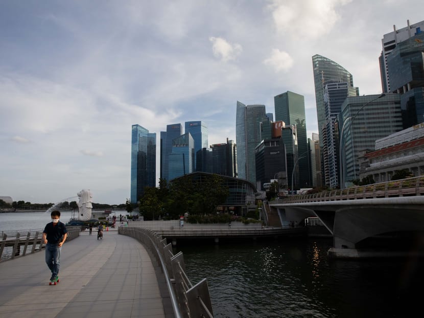 The central business district in Singapore on Feb 5, 2021. The central business district in Singapore on Feb 5, 2021.