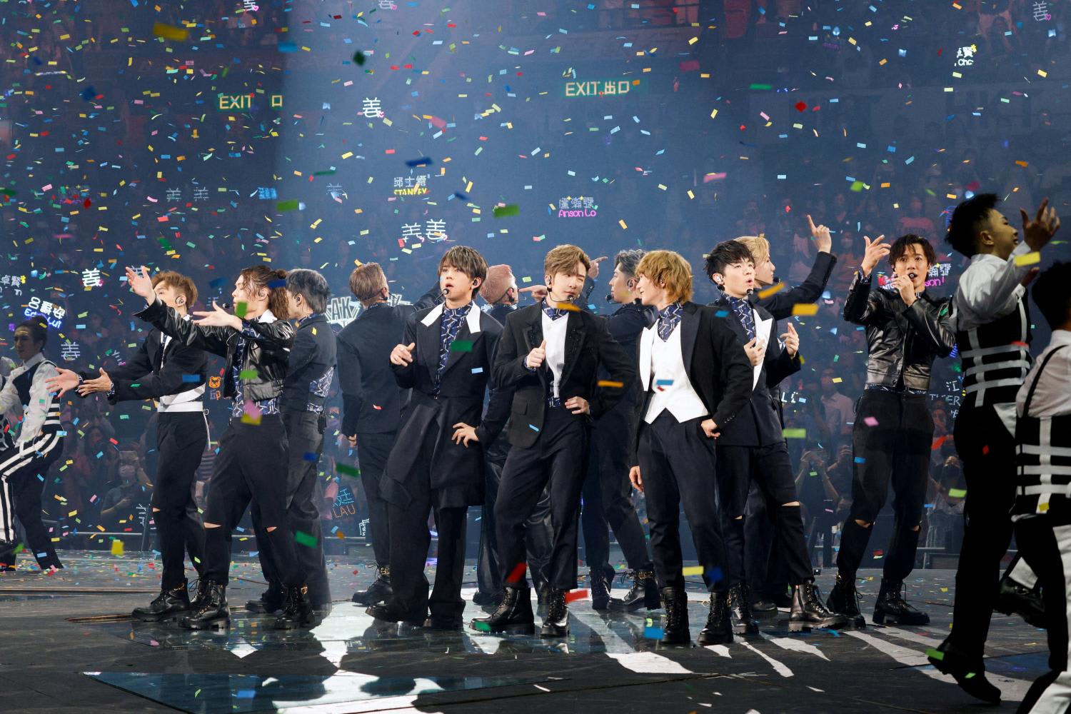 Hong Kong Cantopop boy band "Mirror" perform during a concert in Hong Kong, China, July 25, 2022. Hong Kong Cantopop boy band "Mirror" perform during a concert in Hong Kong, China, July 25, 2022.