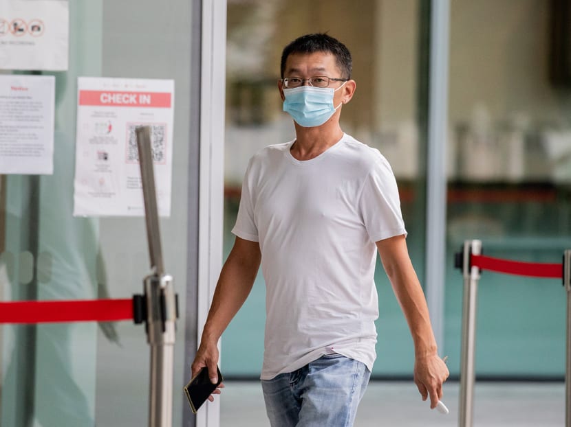 Lim Chee Yong arriving at the State Courts on Feb 15, 2022. Lim Chee Yong arriving at the State Courts on Feb 15, 2022.