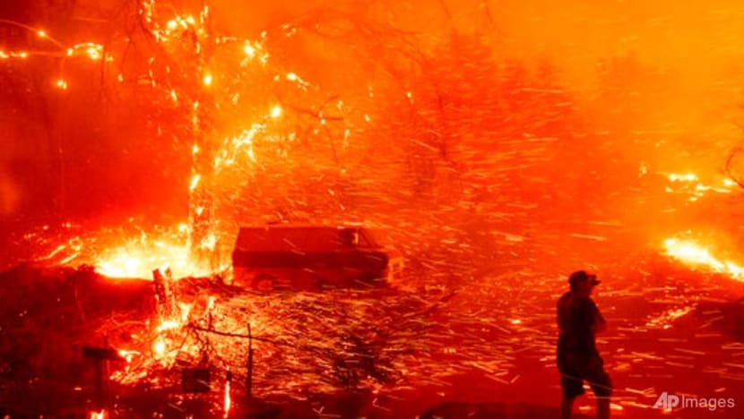 Wind fans wildfire in California canyons, residents flee Wind fans wildfire in California canyons, residents flee