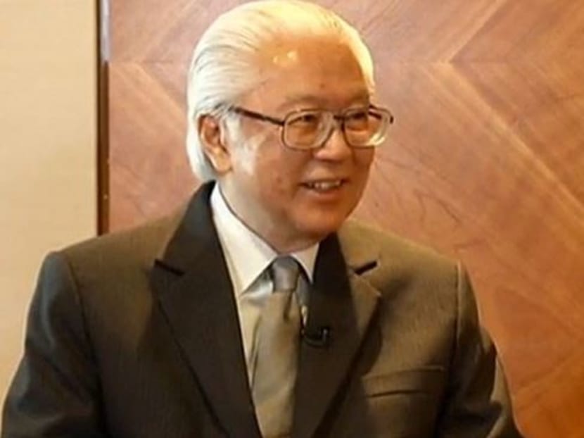 President Tony Tan Keng Yam speaking to reporters in London on Oct 25, 2014. Photo: Channel NewsAsia