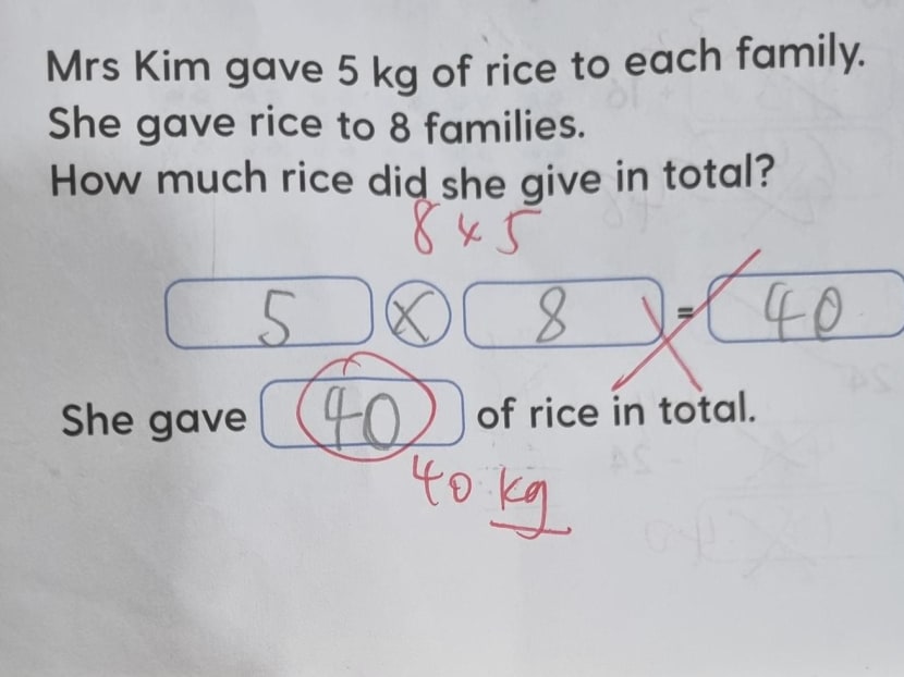 A student's answer to a mathematics problem that was marked wrong.