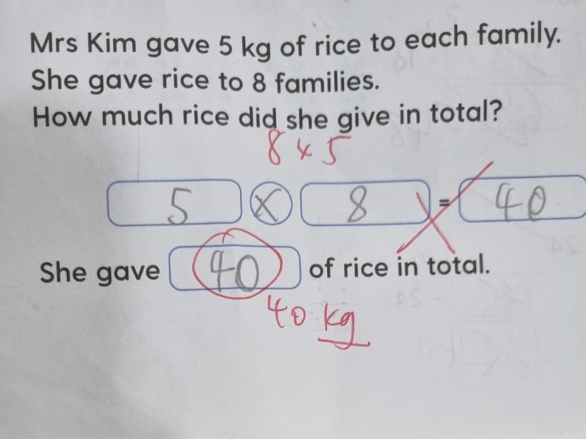A student's answer to a mathematics problem that was marked wrong. A student's answer to a mathematics problem that was marked wrong.