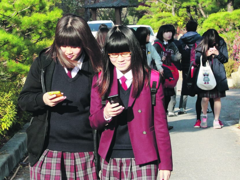 South Korean students at Bibong Middle School in Hwaseong, South Korea. AP file photo