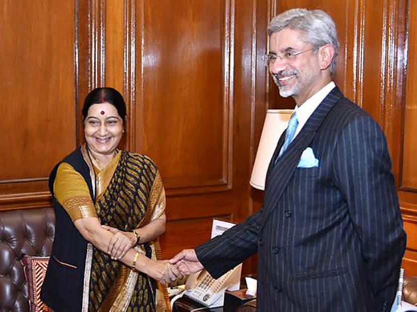 New Foreign Secretary Subrahmanyam Jaishankar (right), with Foreign Minister Sushma Swaraj, will have a tenure of two years and helped negotiate the groundbreaking US-India civil nuclear deal in 2005. Photo: MEAIndia’s Twitter