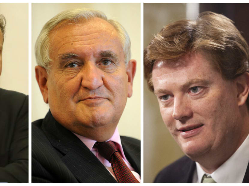 (From left) Former British prime minister David Cameron, former French prime minister Jean-Pierre Raffarin and former chief secretary to the UK Treasury Danny Alexander. (From left) Former British prime minister David Cameron, former French prime minister Jean-Pierre Raffarin and former chief secretary to the UK Treasury Danny Alexander.
