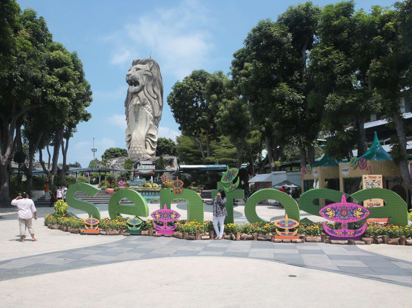 The resort island of Sentosa receives about 19 million local and foreign visitors annually.