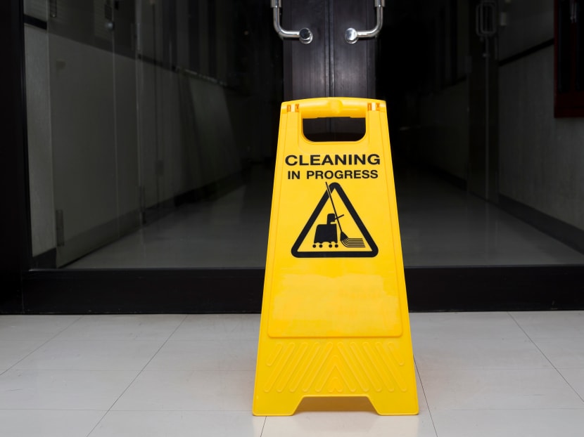 Cleaning crew should wear gloves, disposable long-sleeved gowns, eye goggles and an N95 mask as protective personal equipment while carrying out disinfection works, the National Environment Agency said.