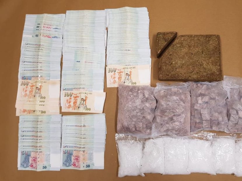 Four arrested, more than S$288,000 worth of drugs seized in drug bust.