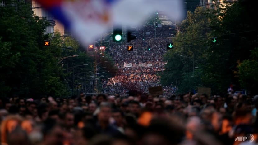 Serbians hold mass protest against government