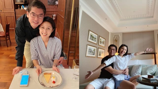 酒店庆祝结婚20周年　黄嫊方与老公共享二人世界