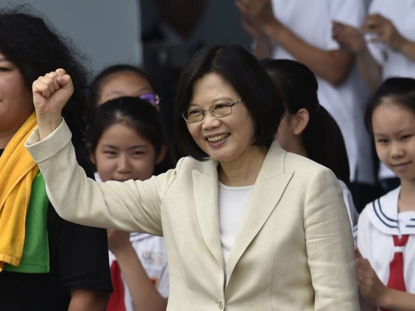 Taiwan's new President Tsai Ing-wen gestures during her inauguration ceremony in Taipei on May 20, 2016. Photo: AFP