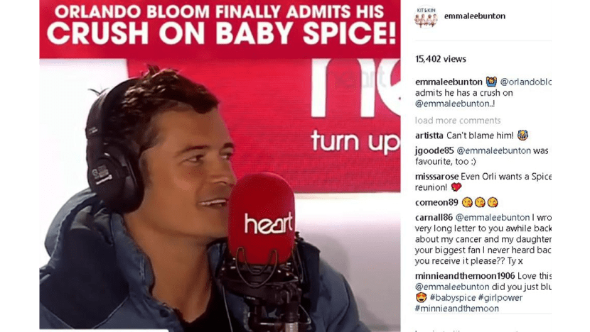 Orlando Bloom had crush on Emma Bunton Orlando Bloom had crush on Emma Bunton