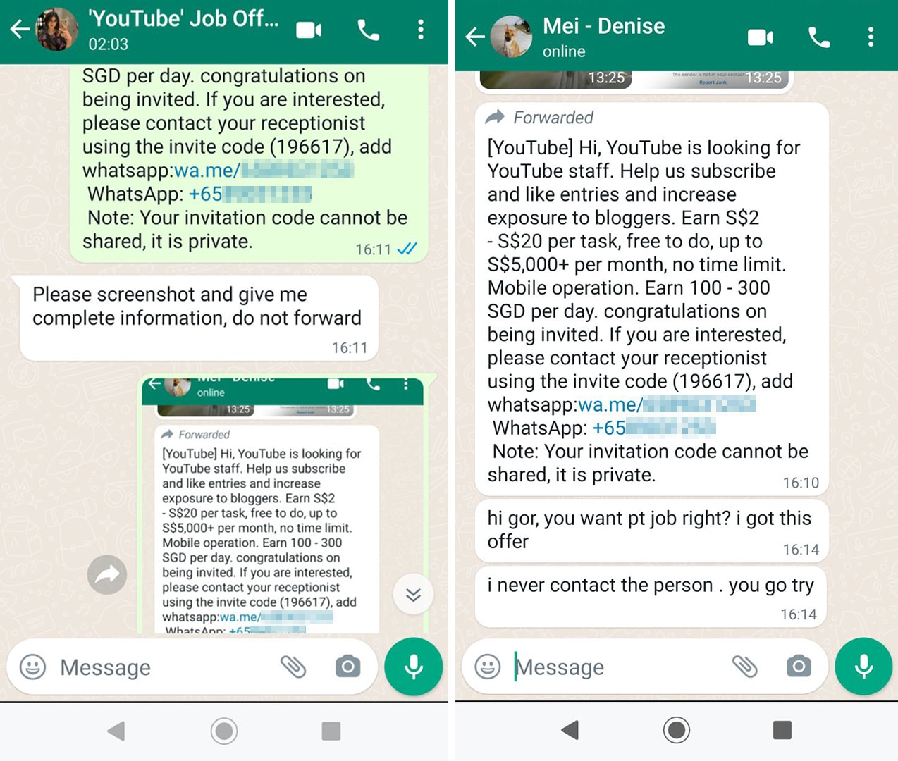 I responded to scammers offering me lucrative 'job offers'. This was