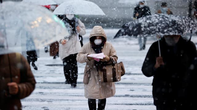 寒潮侵袭日韩 日迎“十年一遇”大雪 韩近百航班取消