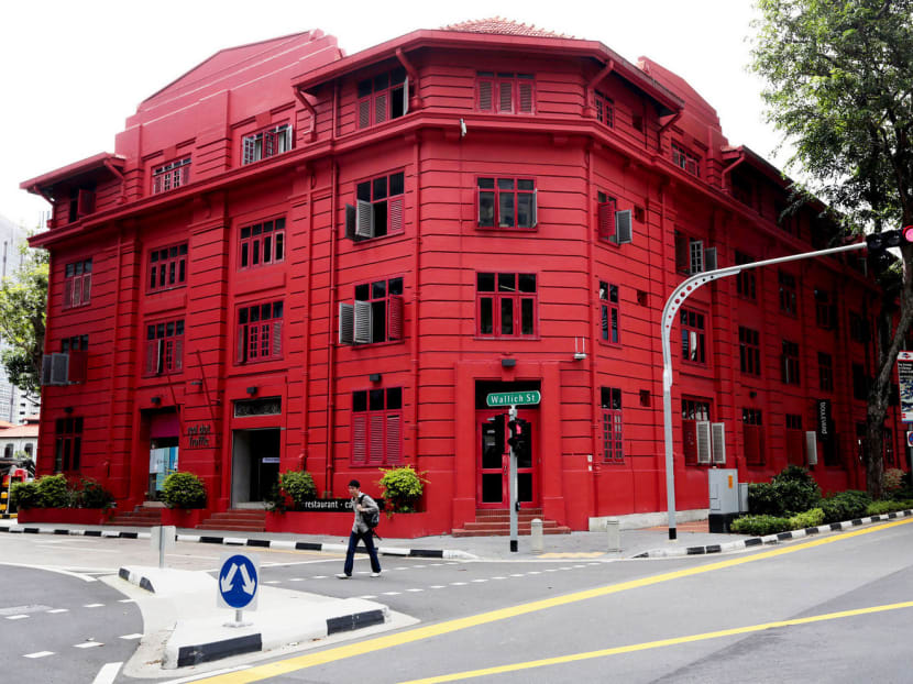 The Red Dot Traffic building will be taken over by the expansion of Maxwell Chambers in May this year. Last day to view exhibitions will be March 31.  Photo: Jason Quah