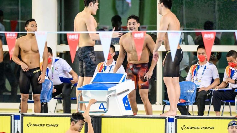 Singapore quartet wins men's 4x100m medley at SEA Games Singapore quartet wins men's 4x100m medley at SEA Games