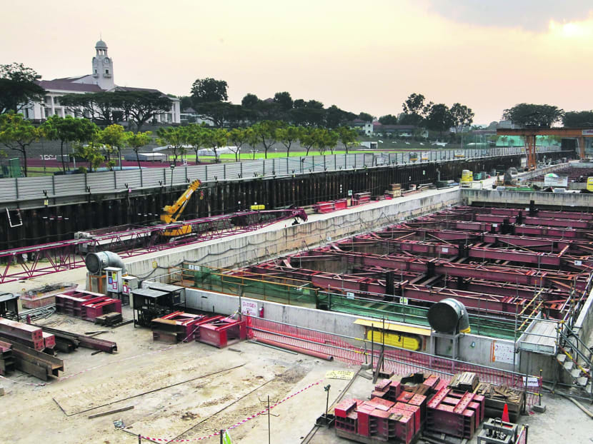Alpine Bau had been contracted to work the King Albert Park, Sixth Avenue and Tan Kah Kee (picture) Stations on the Downtown Line 2. Photo: Ooi Boon Keong