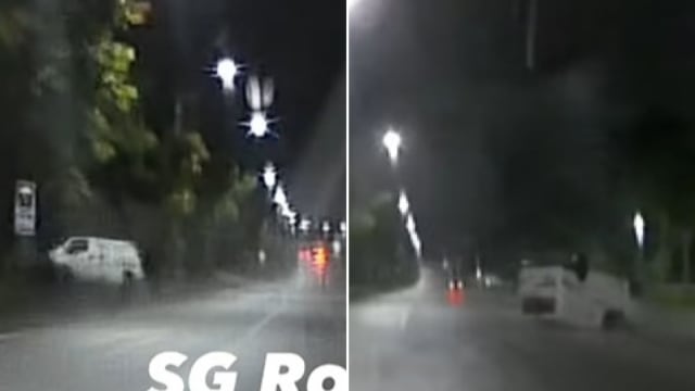 疑雨天失控打滑 货车翻覆快速公路