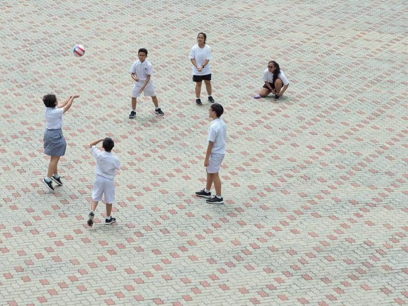 Students playing an informal game of volleyball at Edgefield Secondary School. After about four decades since it was introduced, the Ministry of Education will scrap streaming in 2024 and replace it with subject-based banding.