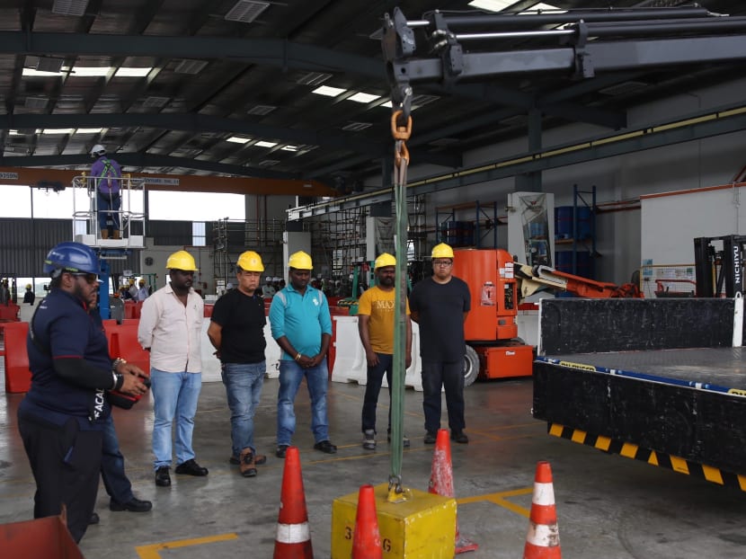 Workers undergoing training at engineering and skill training firm Wong Fong Industries on Feb 25, 2020. Workers undergoing training at engineering and skill training firm Wong Fong Industries on Feb 25, 2020.