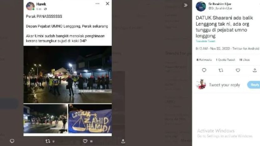 Polis Perak sahkan 'rusuhan' di Pejabat UMNO Lenggong adalah palsu Polis Perak sahkan 'rusuhan' di Pejabat UMNO Lenggong adalah palsu