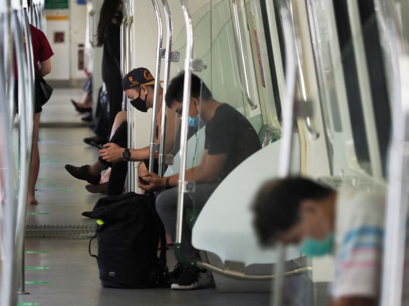 About 90 to 95 per cent of people on the train was still wearing a mask on Feb 13, according to a commuter. About 90 to 95 per cent of people on the train was still wearing a mask on Feb 13, according to a commuter.
