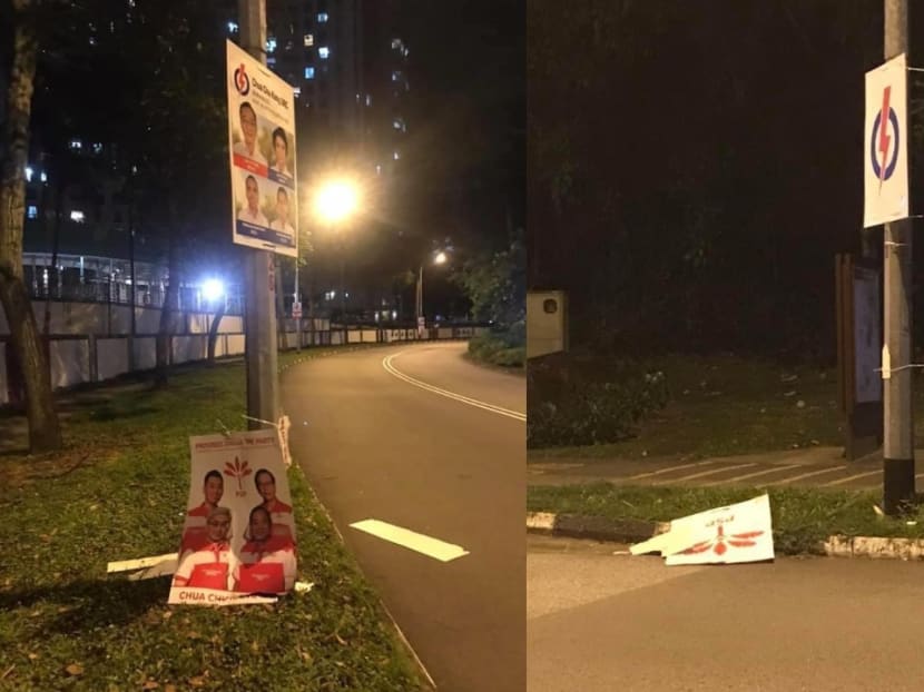 The Progress Singapore Party said it was informed by members of the public that some of its posters along Bukit Batok East Avenue 5 were allegedly vandalised, cut into pieces and strewn on the road.