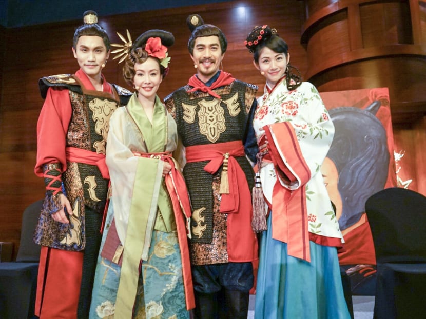 The stars of Mulan the Musical - Chou Ting-Wei, Ann Kok, Pierre Png and Li Chien-Na. Photo: Hon Jing Yi/TODAY