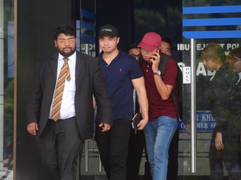 Haziq Abdullah Abdul Aziz is pictured leaving Dang Wangi police station in Kuala Lumpur on June 15, 2019.
