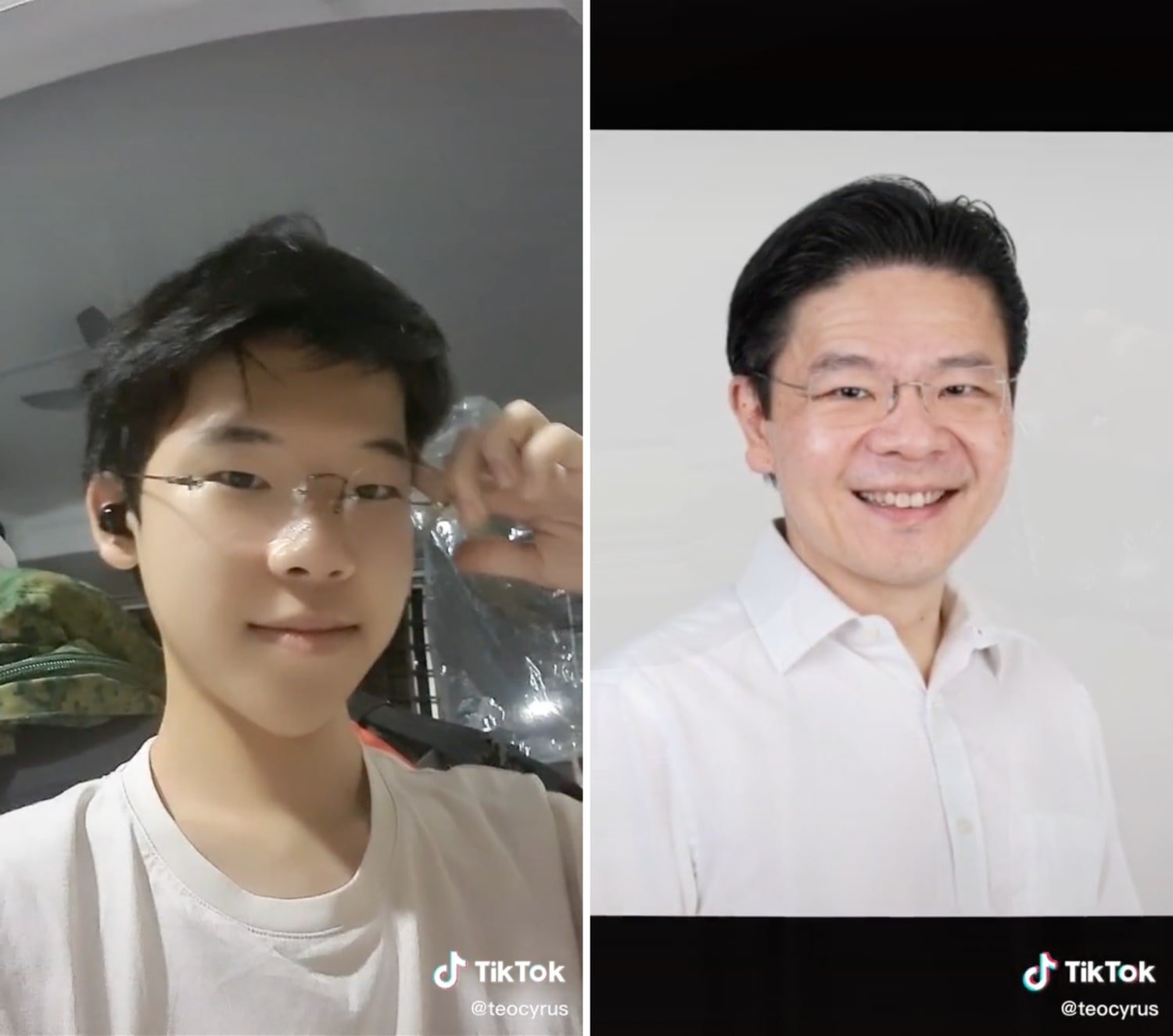 A Singaporean youth known as Cyrus on TikTok has been using the video-sharing platform's shapeshifting feature to morph himself into Deputy Prime Minister Lawrence Wong, much to the amusement of viewers. A Singaporean youth known as Cyrus on TikTok has been using the video-sharing platform's shapeshifting feature to morph himself into Deputy Prime Minister Lawrence Wong, much to the amusement of viewers.