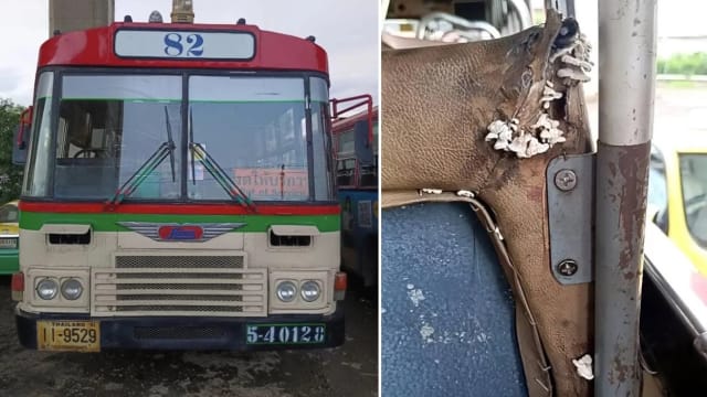 泰国曼谷公共巴士“生菇” 网亏：坐巴士还有点心吃！