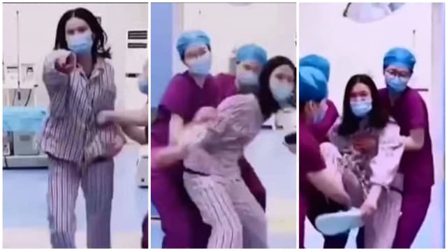 家婆不让打无痛针 中国产妇产后跳下床打丈夫