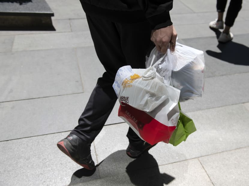 A takeout delivery in downtown Beijing, May 5, 2019. A takeout delivery in downtown Beijing, May 5, 2019.