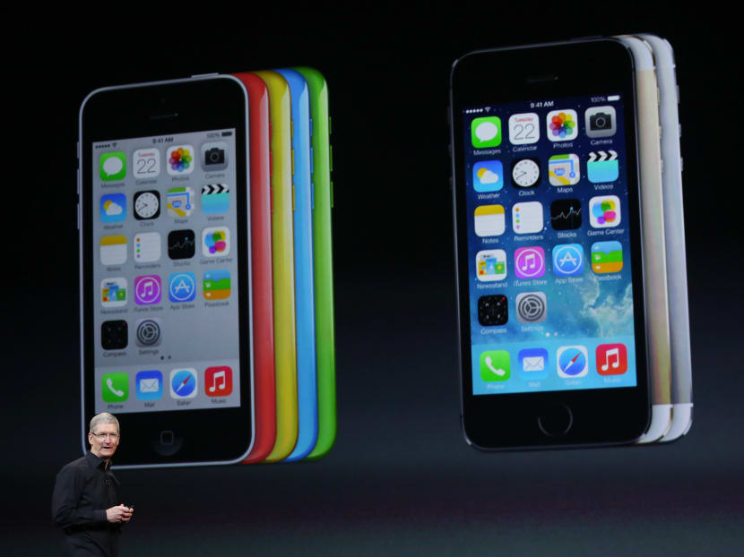 Apple CEO Tim Cook speaks on stage during an Apple event in San Francisco. Photo: REUTERS