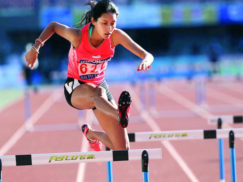 Singapore sprinter Dipna Lim Prasad won the silver medal at the 2015 SEA Games in Singapore. TODAY File Photo