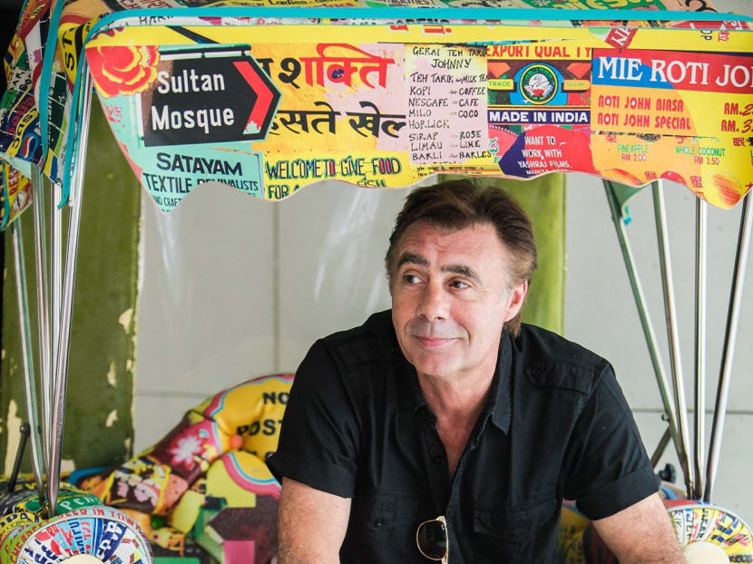 Is this punk or what? Glen Matlock getting comfortable in a trishaw. Photo: Jason Ho