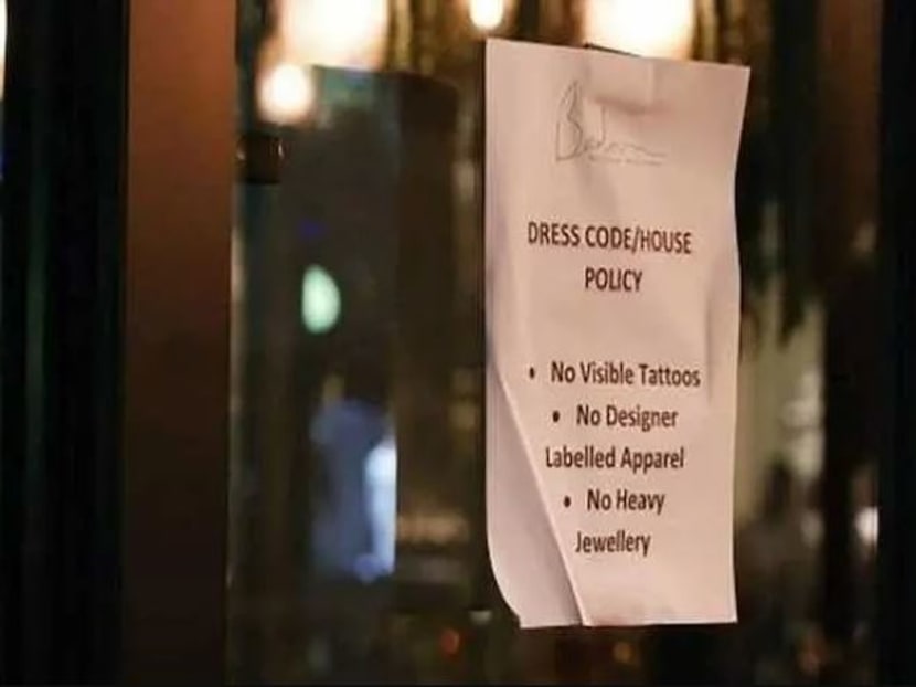 Enforced at Double Bay’s Bedouin Restaurant, the new dress code and house policy is outlined on a sign at the front of the premises. 