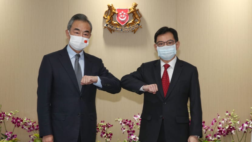 China's Foreign Minister Wang Yi meets Singapore DPM Heng, Minister Balakrishnan on first day of visit China's Foreign Minister Wang Yi meets Singapore DPM Heng, Minister Balakrishnan on first day of visit