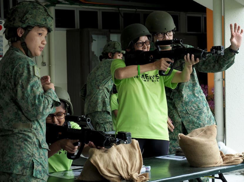 The writer says women should be allowed to contribute in their own ways — be they serving in the military or representing Singapore in a sport.