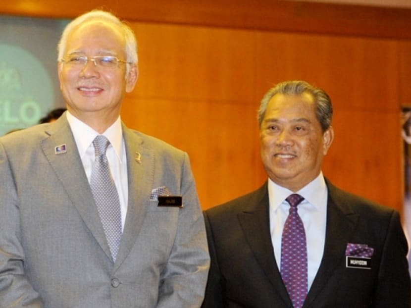Malaysian Deputy Prime Minister Muhyiddin Yassin (left) together with Prime Minister Najib Razak at an event. Photo: Malay Mail Online