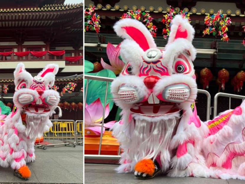 S’pore Lion Dance Troupe Trots Out Adorable Rabbit-Themed Lion Dance For Year Of The Rabbit