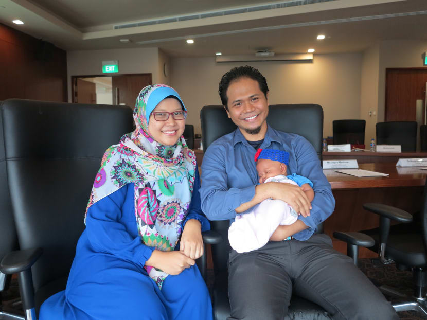 Mdm Siti Nurjannah, 32, gave birth to Asia’s first baby naturally conceived from implanted ovarian tissue on May 21, 2015. Photo: NUH