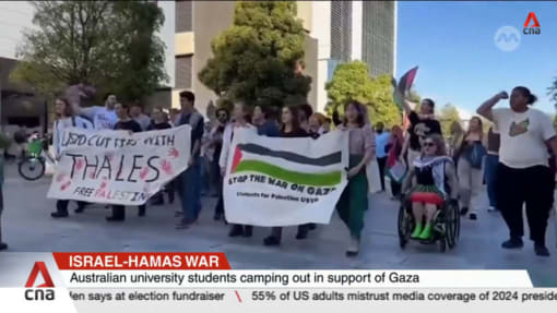 Israel-Hamas war: Australian university students camping out in support of Gaza