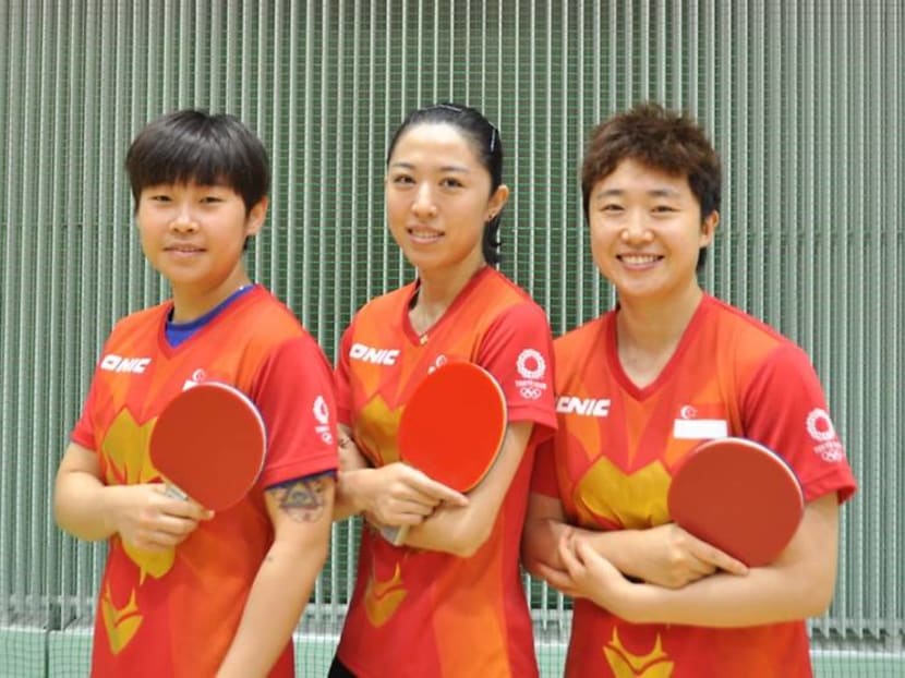 From left: Lin Ye, Yu Mengyu and Feng Tianwei.